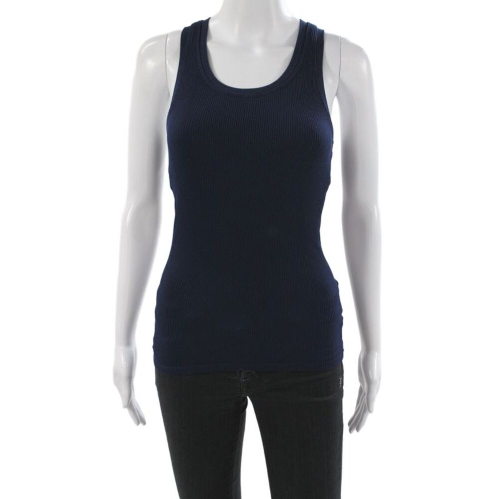 Bordeaux Womens Basic Blue Tank Scoop Neck Sleeveless Size One Size